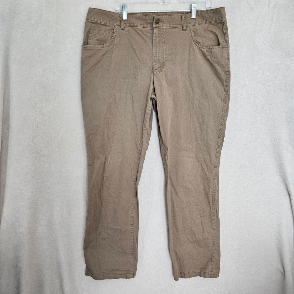 Columbia Mens 40x34 Regular Fit Khaki Pants Tan Cotton Stretch AM0449 1805101